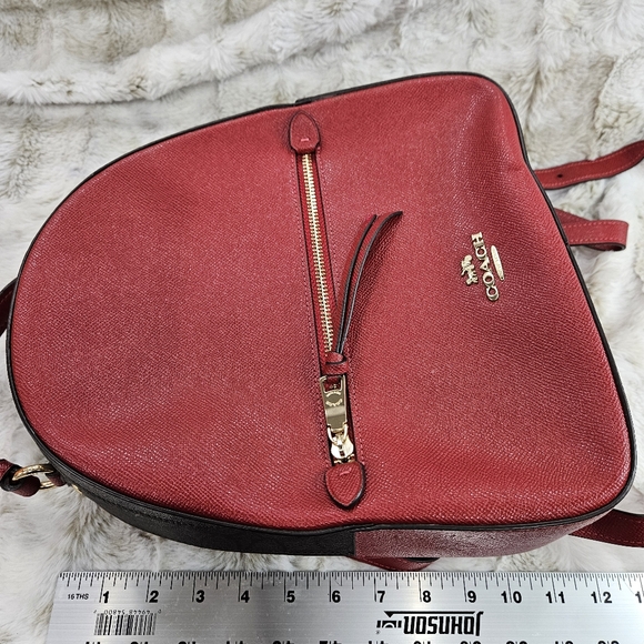 Authentic Red and Brown Coach Backpack Medium Sized - Picture 6 of 8